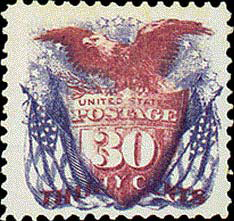 SHIELD, EAGLE AND FLAGS, 1869